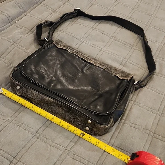 Hugo Boss Black and Tan Buttery Soft Leather Laptop Bag